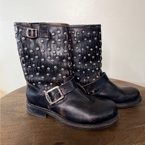 Frye Jenna Cut Stud Short Moto Boots